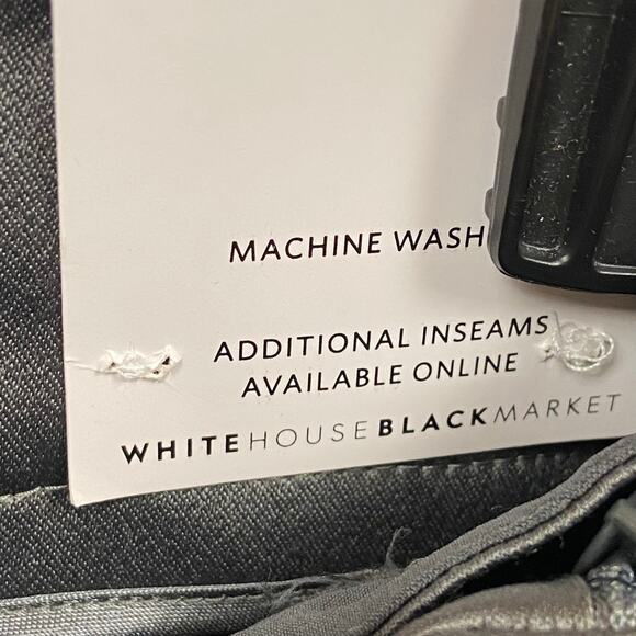 NWT White House Black Market WHBM Silver Satin Wrap Tapered Ankle Pant Size 0 - Picture 9 of 14